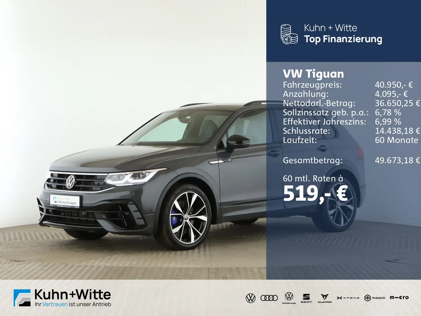 Volkswagen Tiguan R 2.0 TSI *ACC*Matrix*PDC*SHZ*AppleCar* Grau - 1