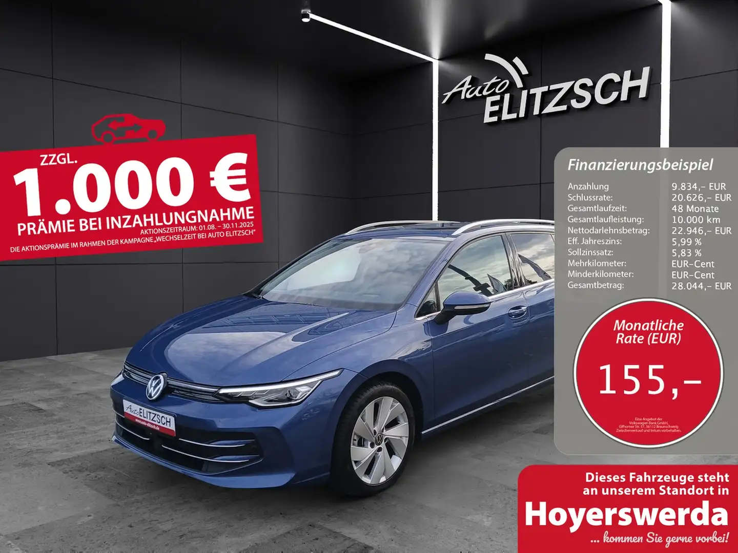 Volkswagen Golf VIII Variant TSI Style AHK HuD PANO ACC 360° Blau - 1