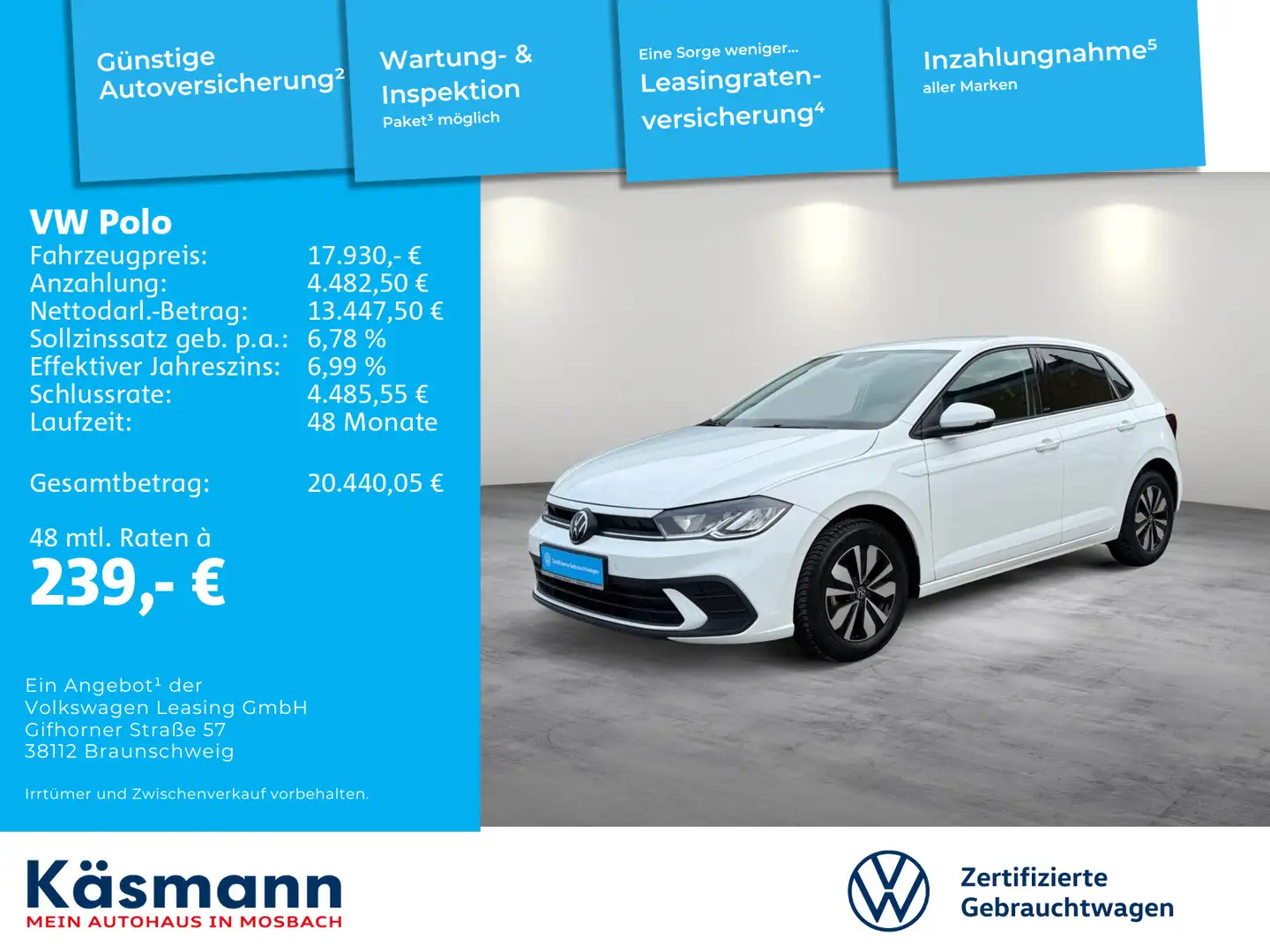 Volkswagen Polo Move 1.0TSI NAVI LED SHZ DIGITAL GJR Weiß - 2