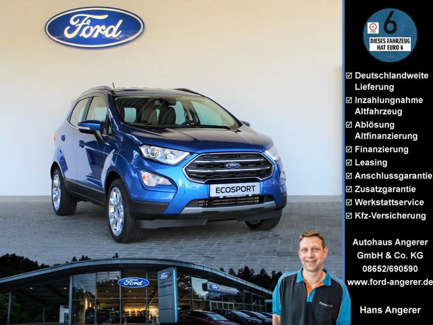 Ford EcoSport Titanium LED,Navi,Touch,B&O,PDC,RFK,WinPak,8fach Blau - 1