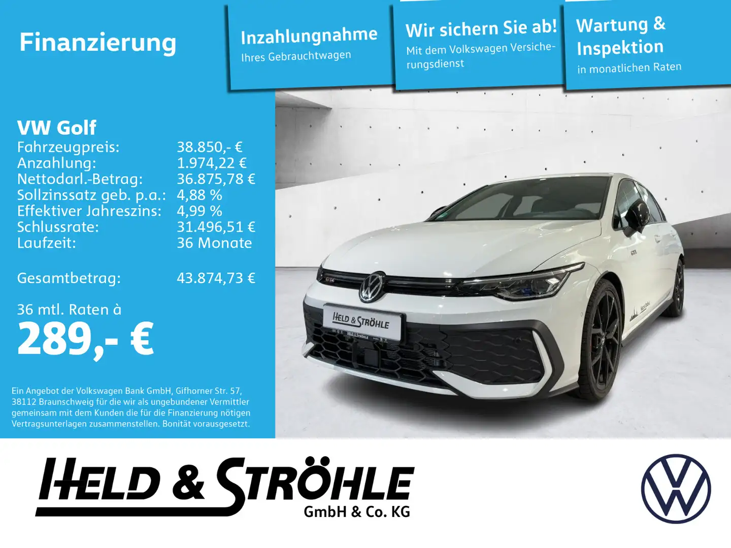 Volkswagen Golf GTI Golf 8 GTI Black Style 2.0TSI DSG 19 ACC 5J.GAR. Weiß - 1
