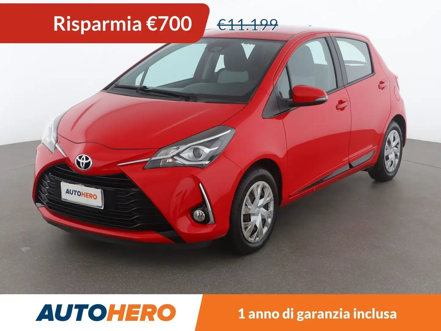 Toyota Yaris 1.0 VVT-i Active 72 CV Červená - 1