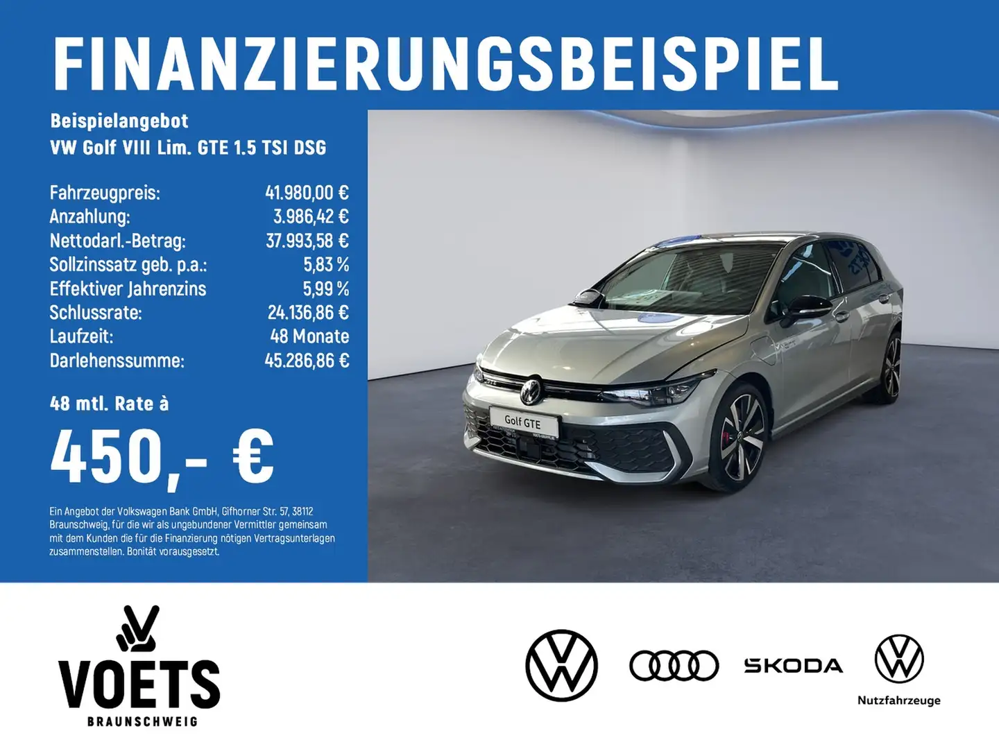 Volkswagen Golf VIII Lim. GTE 1.5 TSI DSG RearView+IQ-Light+ACC Grau - 2