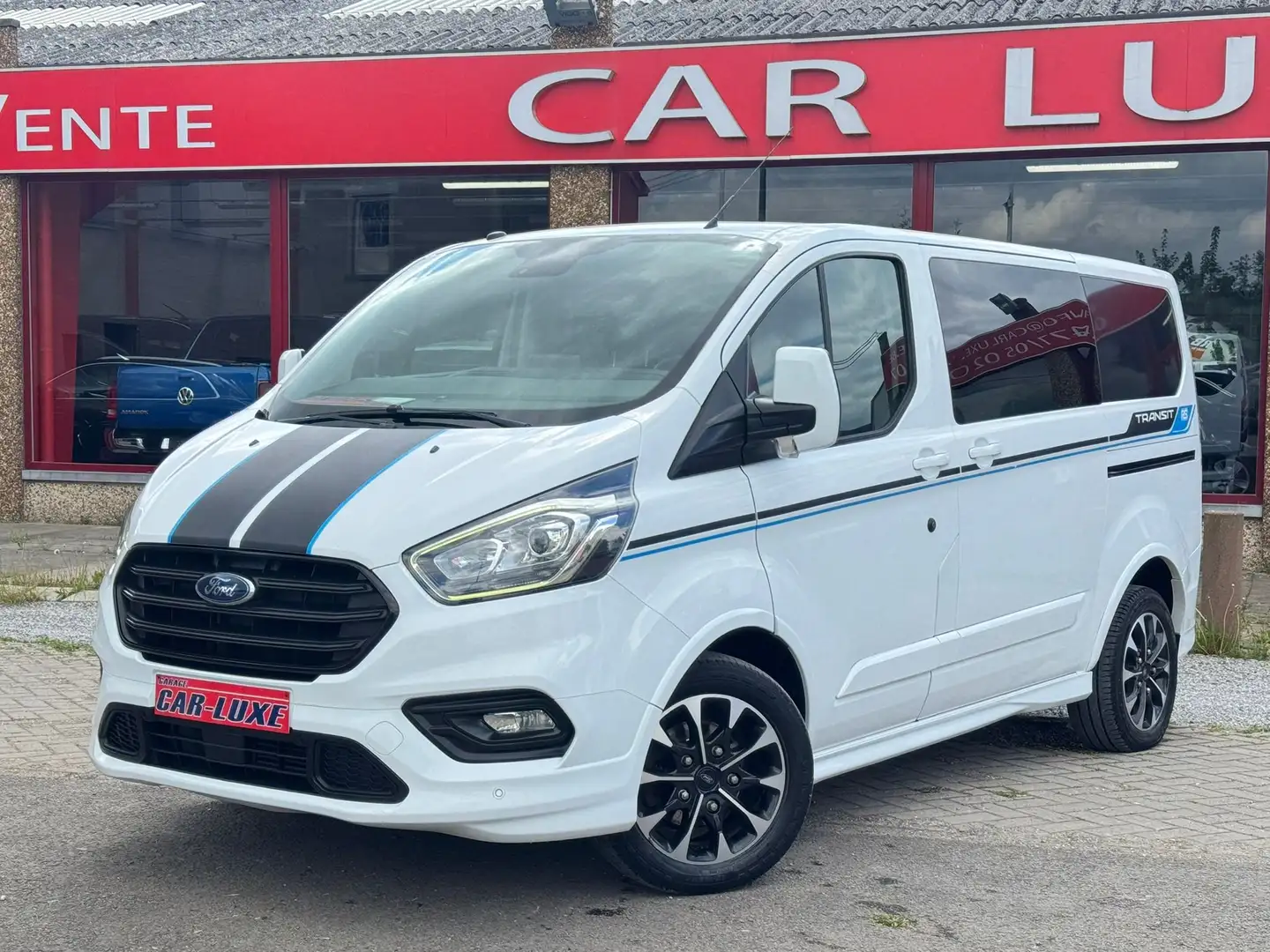 Ford Tourneo Custom 2.0 TDCi SPORT DOUBLE CABINE 5 PLACES CAM GPS Blanc - 1