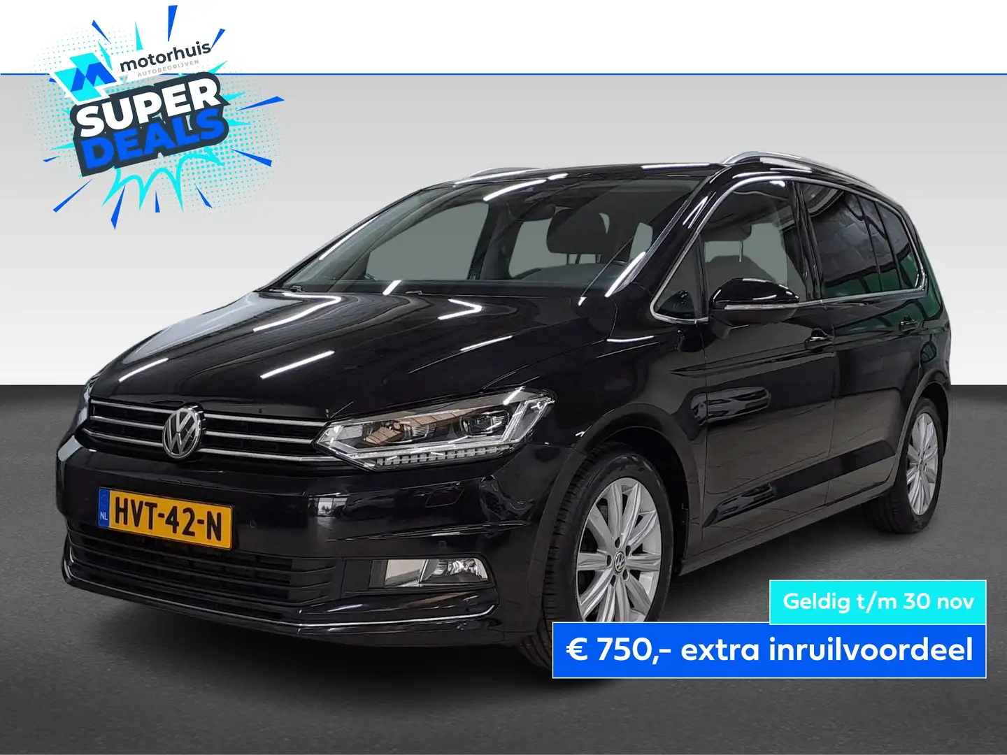 Volkswagen Touran 1.4 TSI 150PK DSG-7 HIGHLINE 7ZITS NAVI LED TEL PD Noir - 1