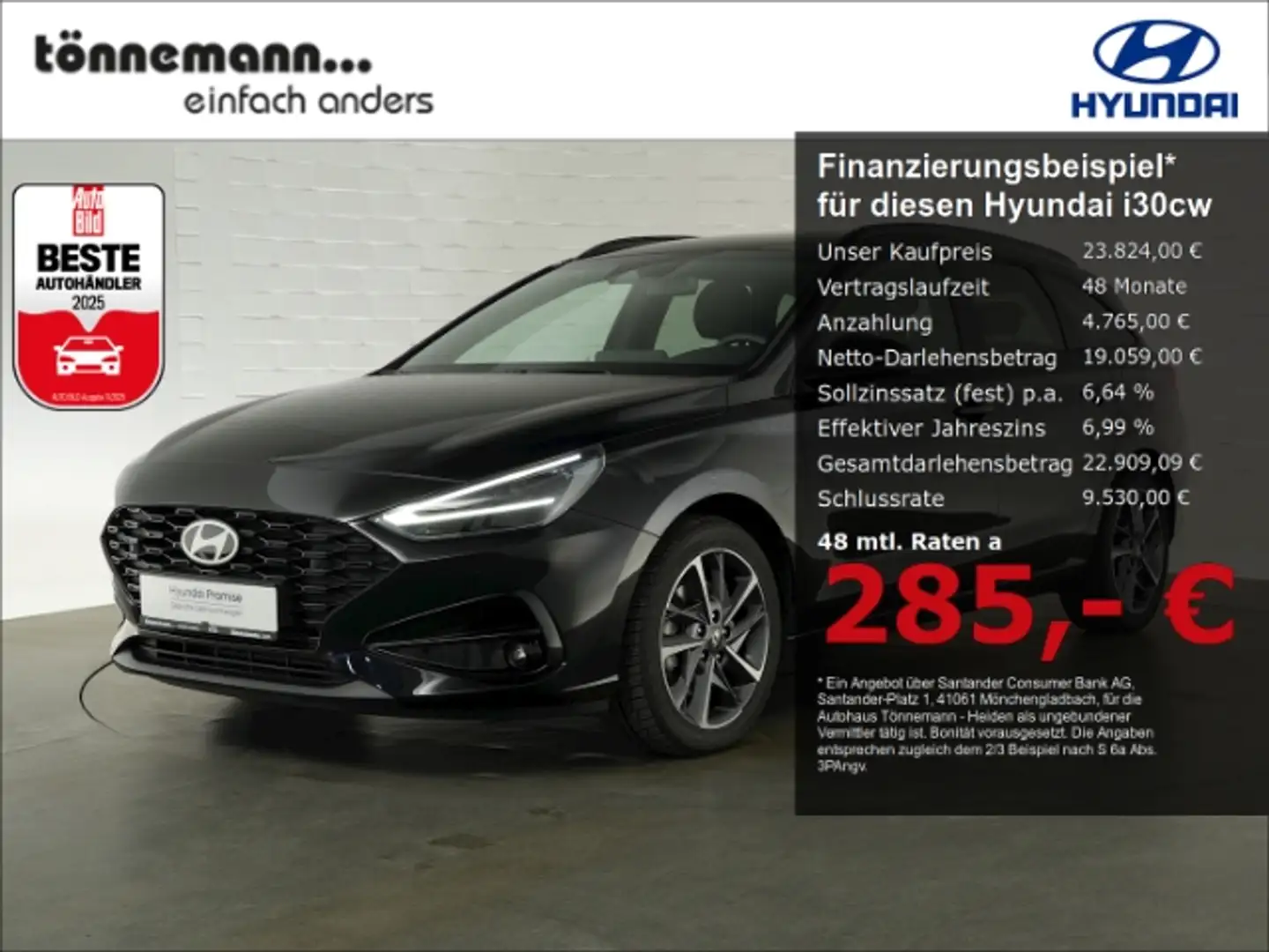 Hyundai i30 FACELIFT T-GDI ADVANTAGE 48V DCT+VOLL LED+NAVI+RÜC Noir - 1