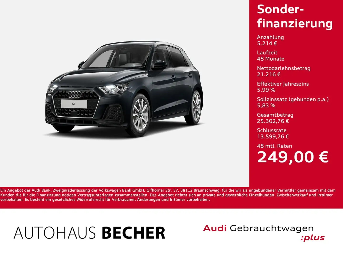 Audi A1 Sprtb. advanced 25 TFSI S tronic /Navi/Sitzhz Grau - 1