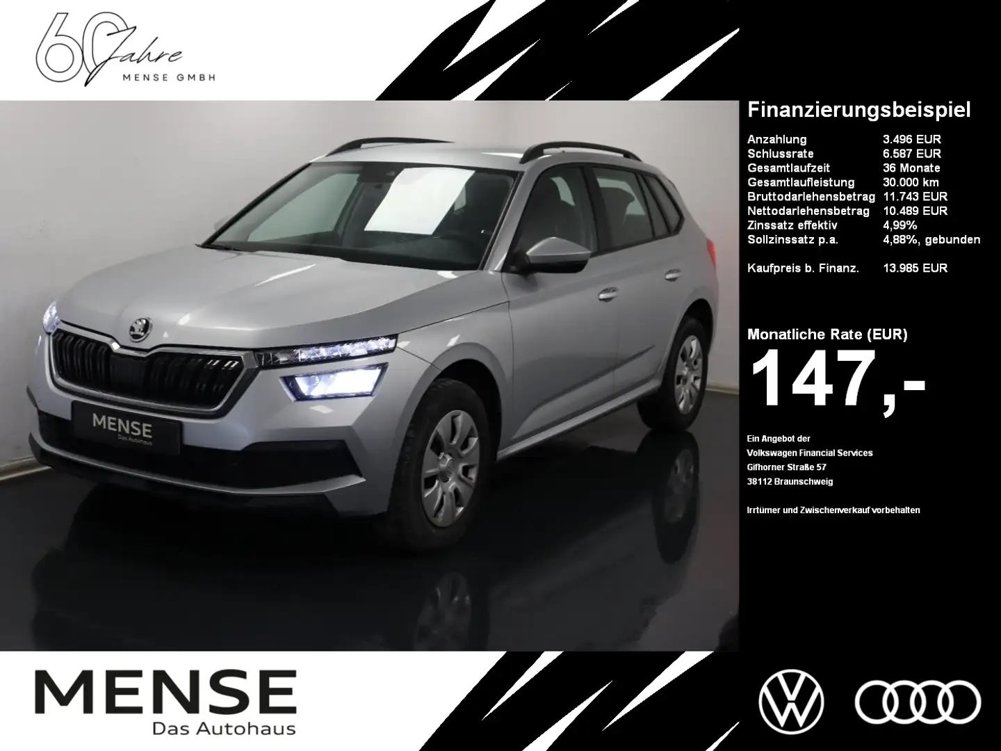 Skoda Kamiq 1.0TSI Active |W-Paket|PDC|SpurH|FLA Silber - 1