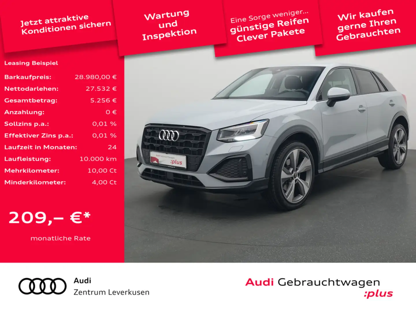 Audi Q2 advanced NAVI AHK KAM LED CARPLAY VIRT Schwarz - 1