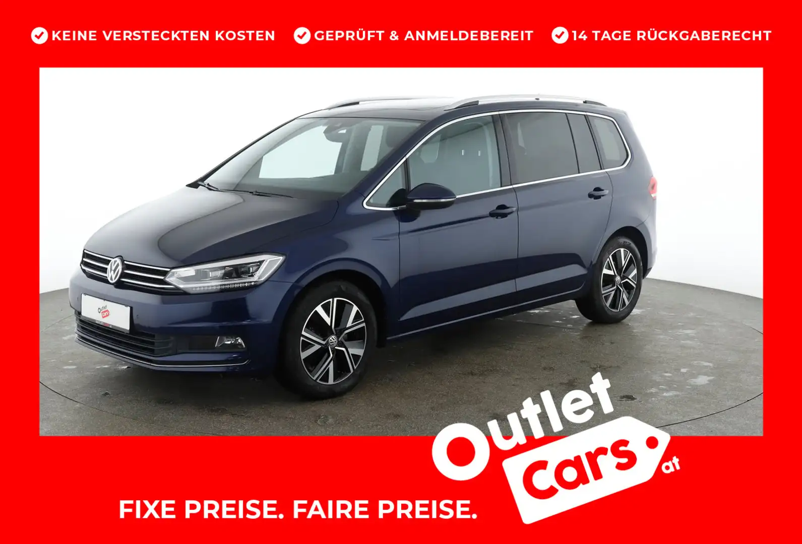 Volkswagen Touran Highline TDI SCR 7-Sitzer Bleu - 1