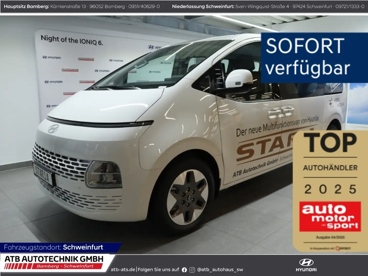 Hyundai STARIA Trend MY25 1.6 T-GDI HEV 6-AT 18'' Alu, Park-P, Ea Blanc - 1