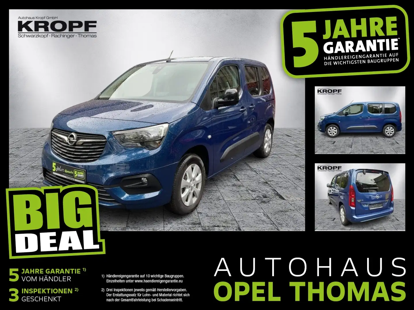 Opel Combo Life - Elegance FIN ab 2,99 %SHZ+Kam.+LM Modrá - 1