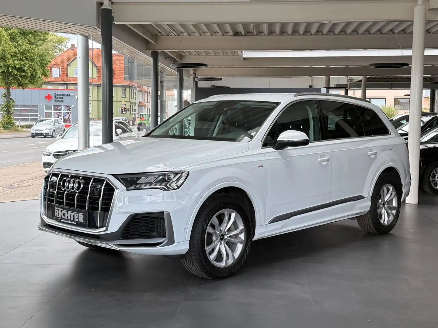 Audi Q7 55 TFSI e quattro S-Line Matrix/Leder/1.Hand Weiß - 1