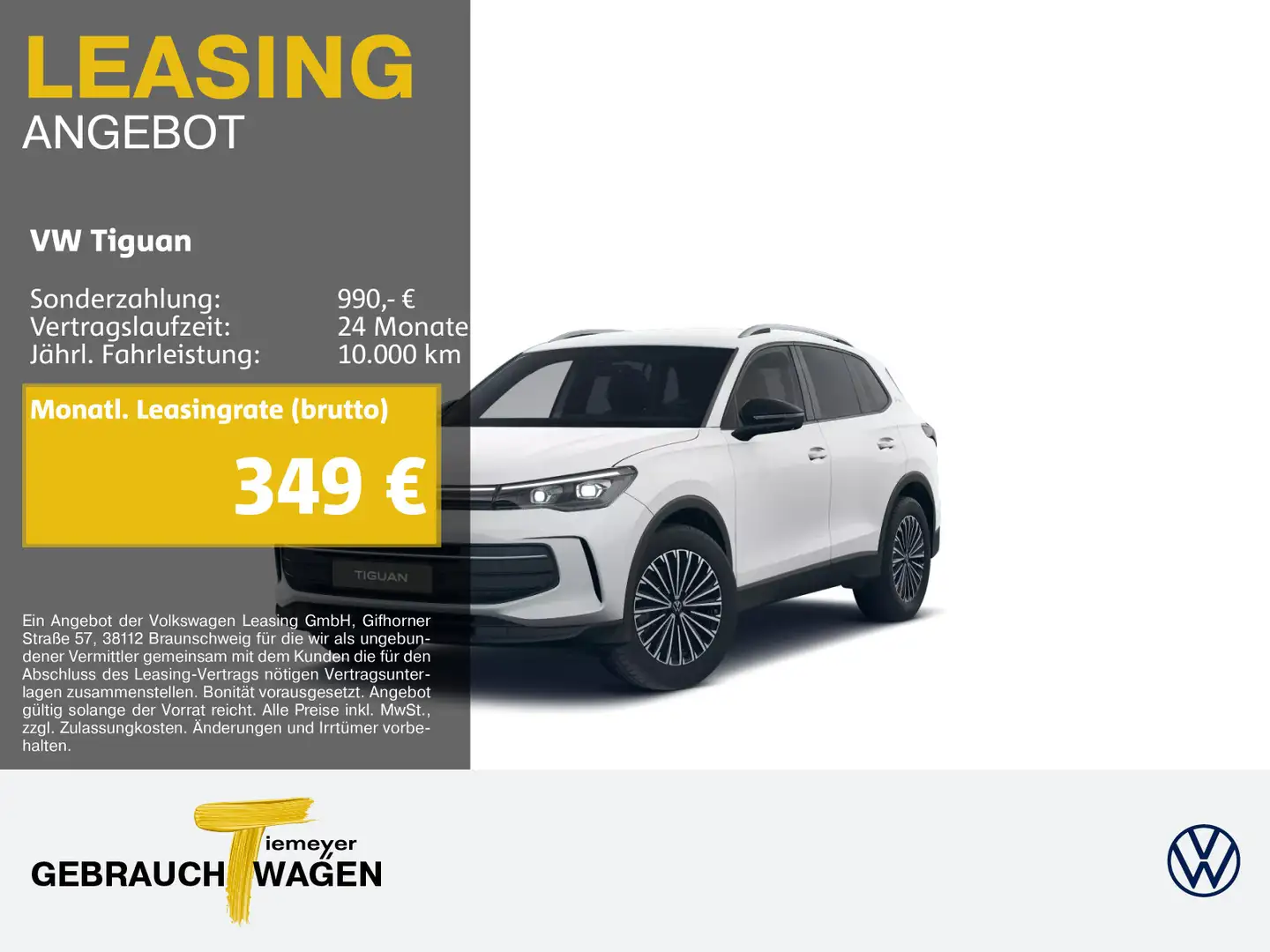 Volkswagen Tiguan 2.0 TDI DSG GOAL MATRIX AHK 360° HuD Weiß - 1