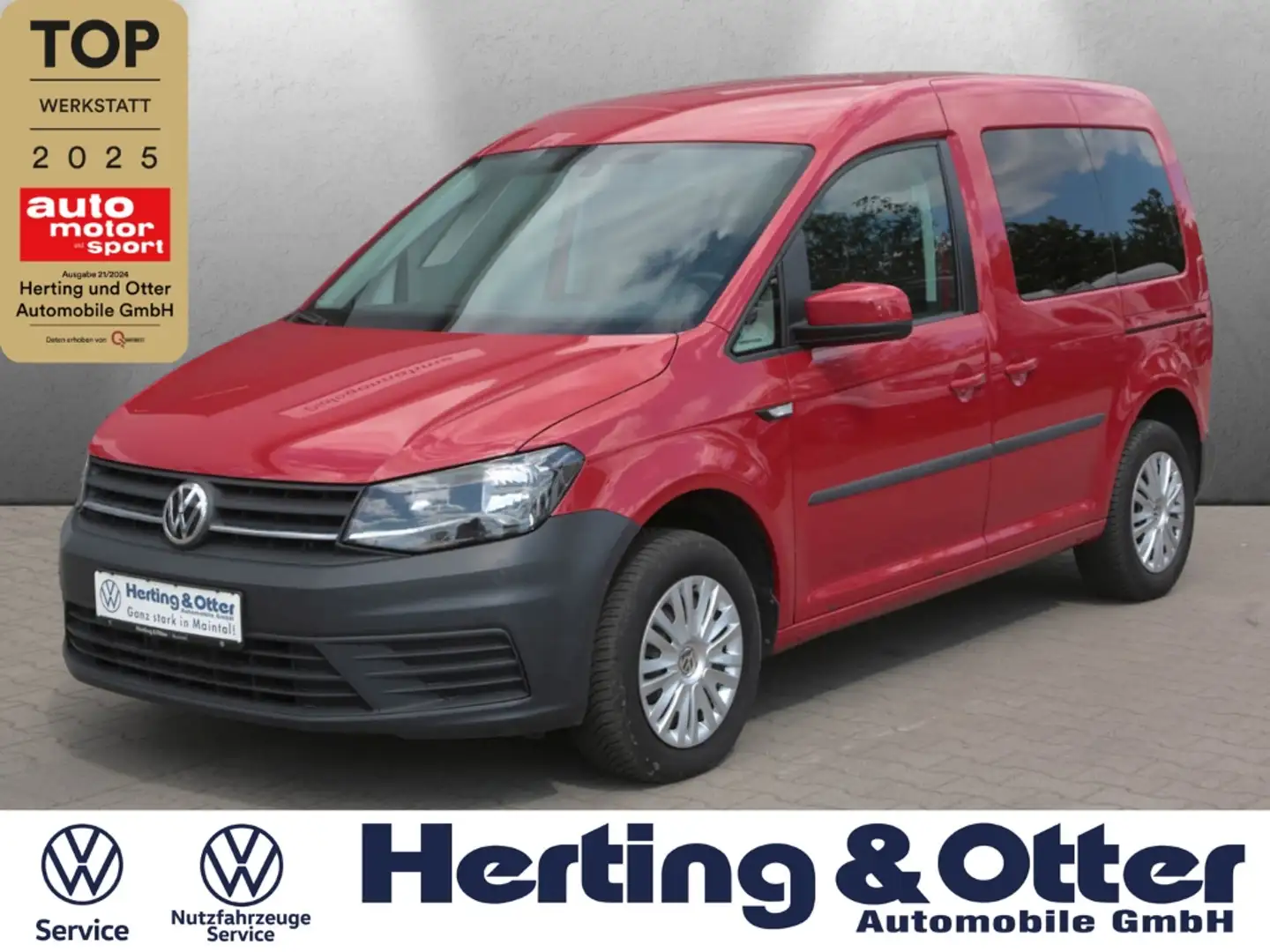 Volkswagen Caddy Trendline Temp GJR Navi Klima PDC eFH el.SP USB Rouge - 1