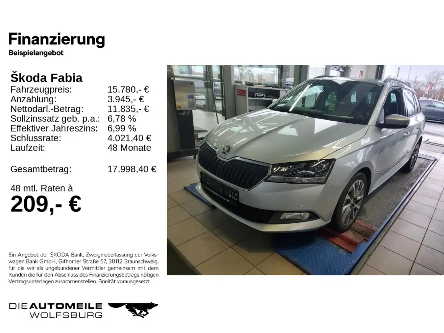 Skoda Fabia 3 III Combi 1.0 TSI Best of Navi/Einparkhi Silber - 2