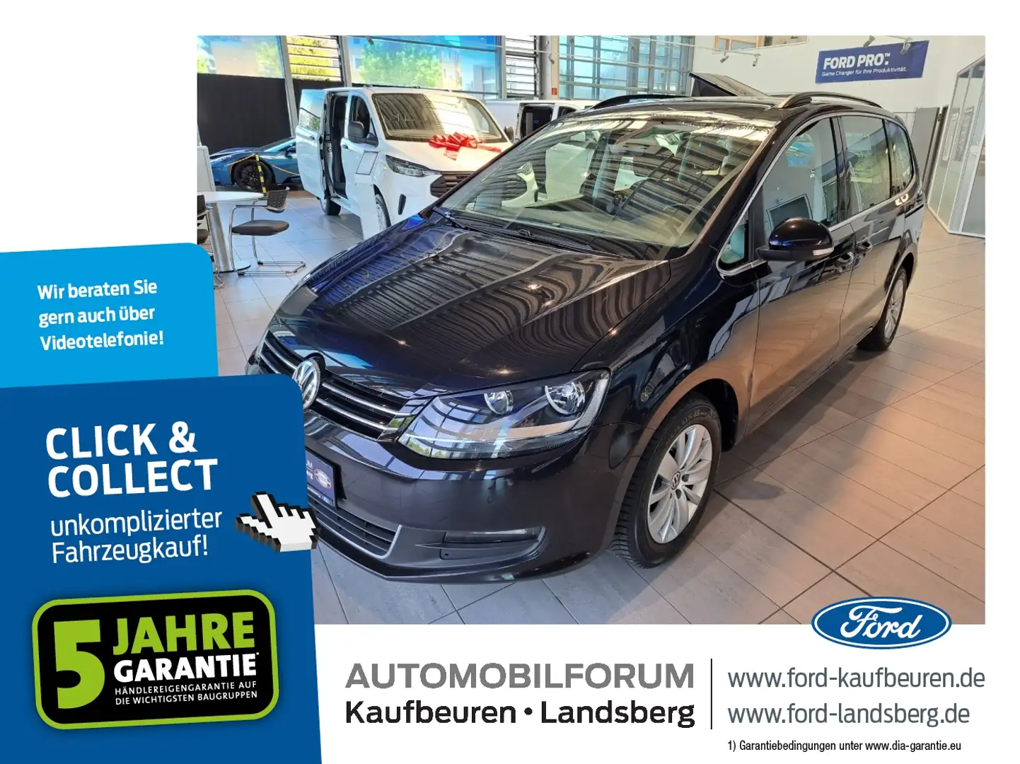 Volkswagen Sharan 1.4 TSI BMT 7-Sitze KlimaA SHZ RFK Schwarz - 1