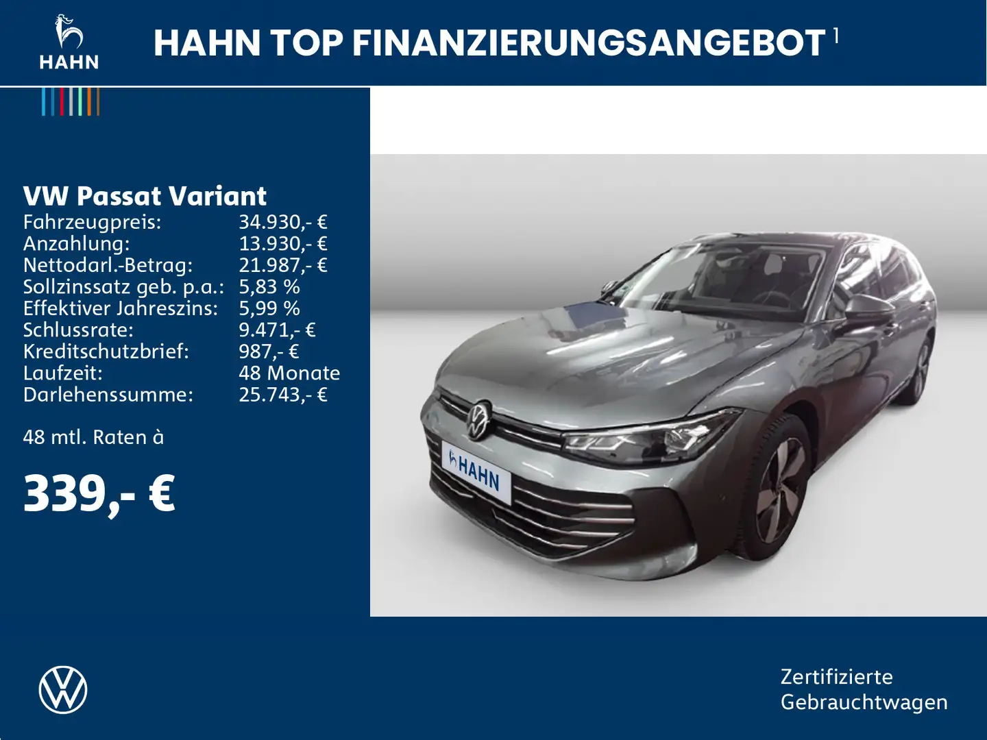 Volkswagen Passat Variant 1.5TSI DSG Business Cam DCC HuD Grau - 2