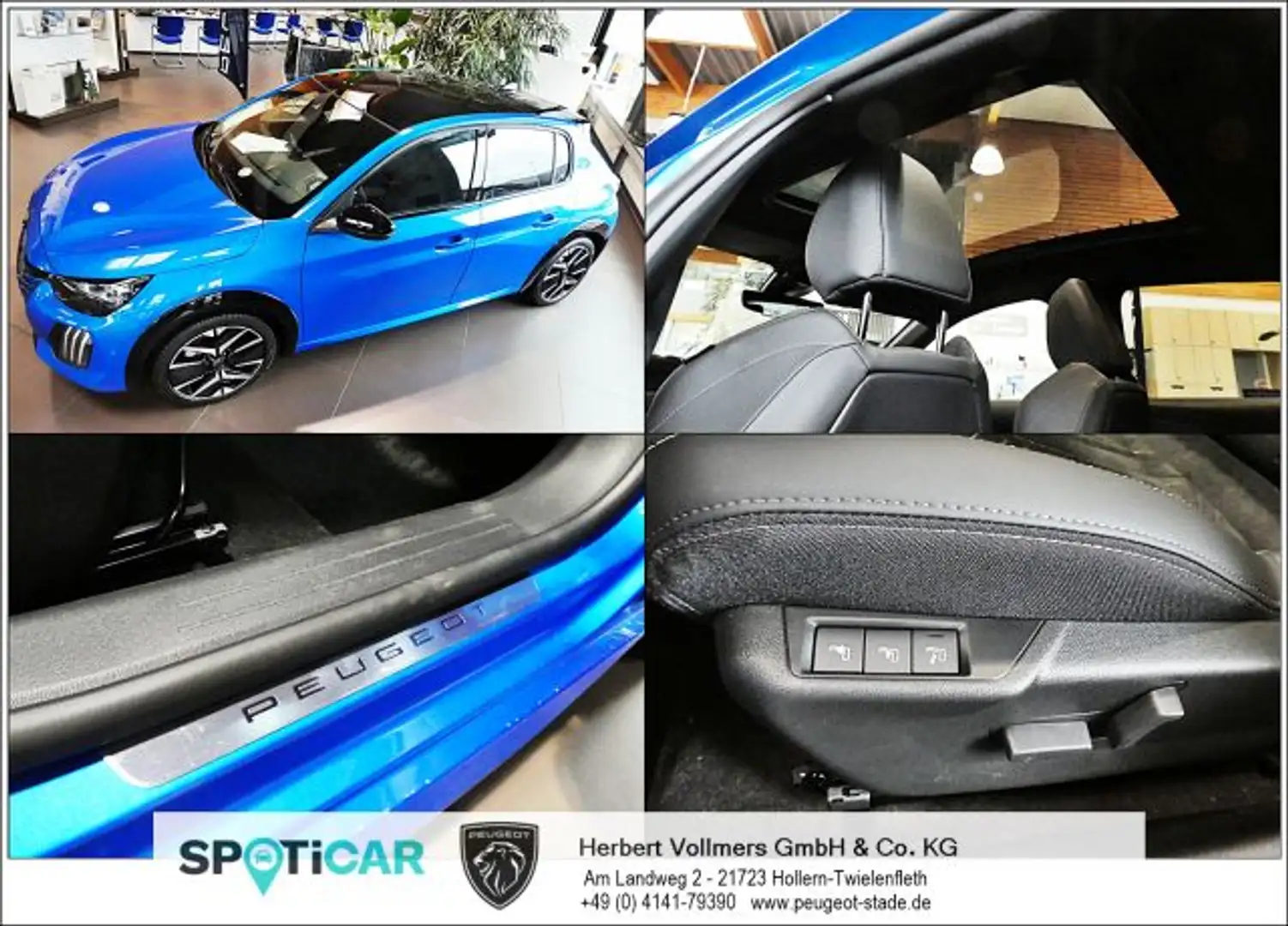 Peugeot 208 208 Elektromotor 156 GT Panoramadach, Alcantara! Blau - 2