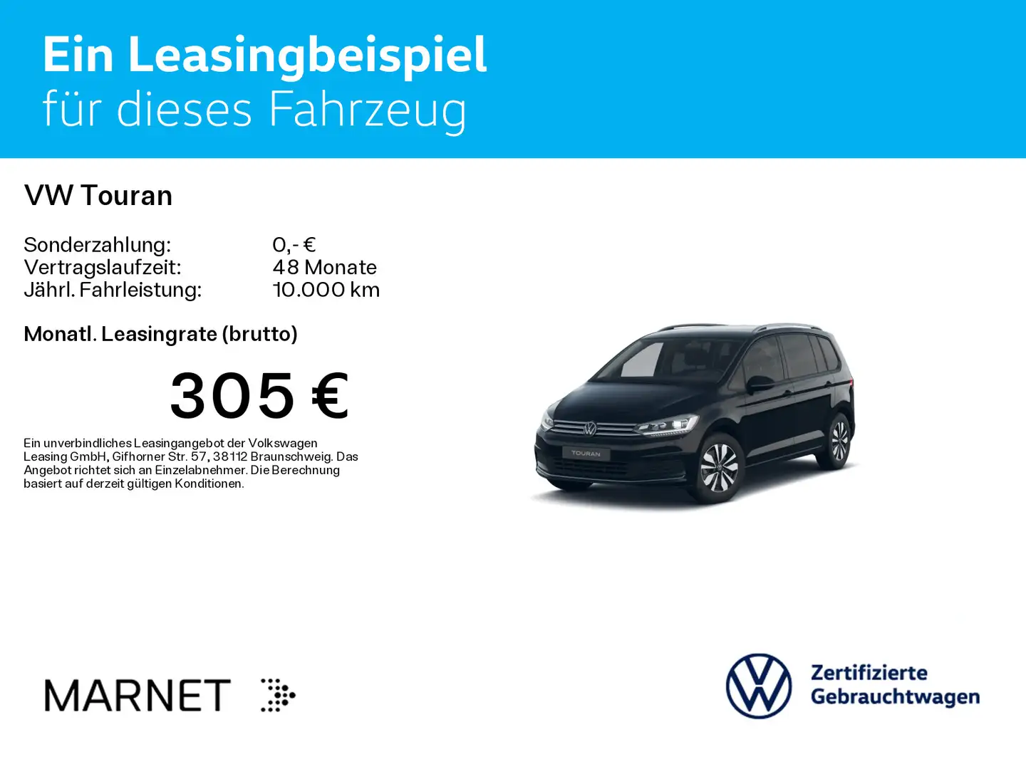 Volkswagen Touran 1.5 TSI DSG GOAL* Navi*AHK*IQ-Light*7-Sit Schwarz - 2