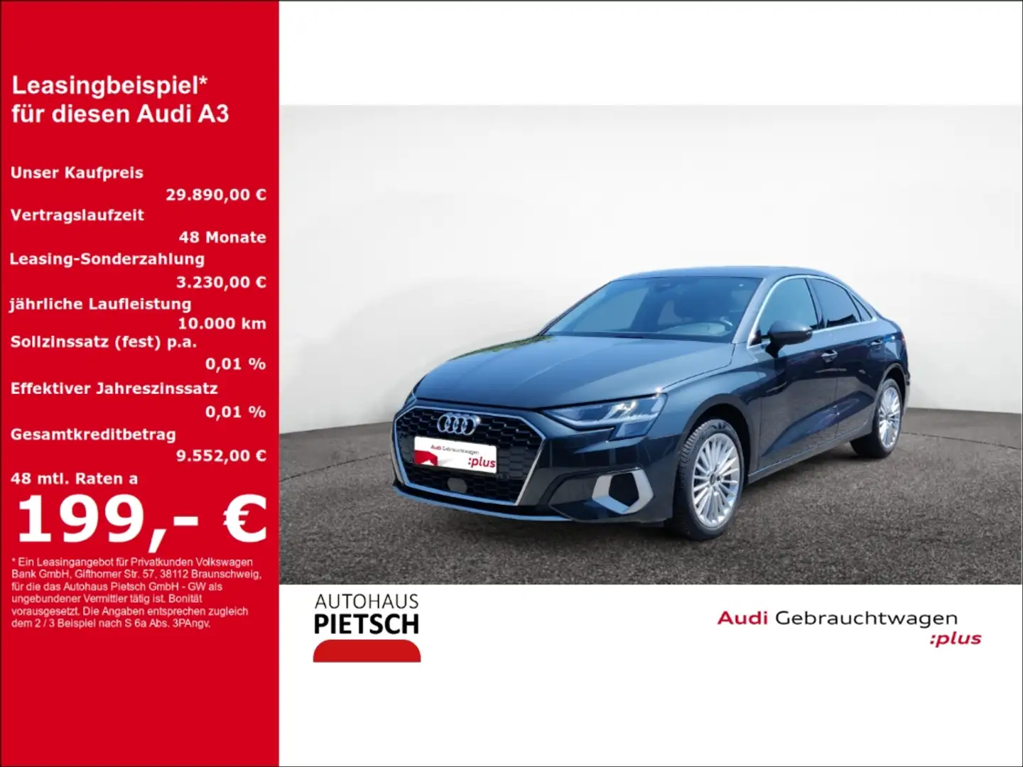 Audi A3 Limo 35 TFSI S tronic advanced SmartInter Grijs - 1