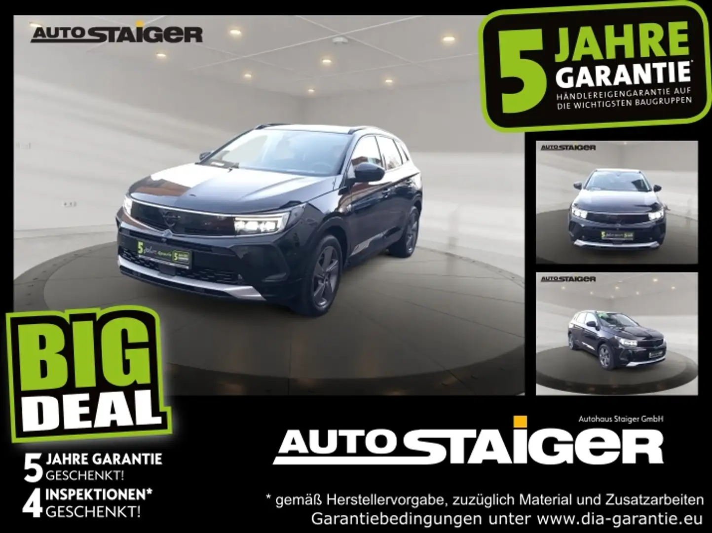 Opel Grandland 1.6 Turbo Ultimate Klima, PDC, SHZ, LED Schwarz - 1