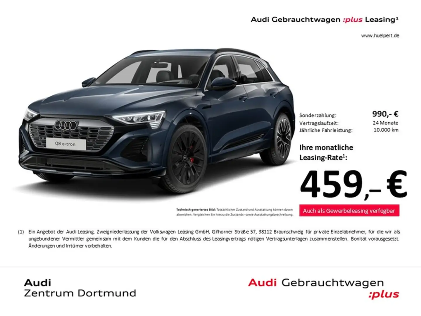 Audi Q8 e-tron 55 quattro S LINE 360°CAM ACC LM21 Blau - 1