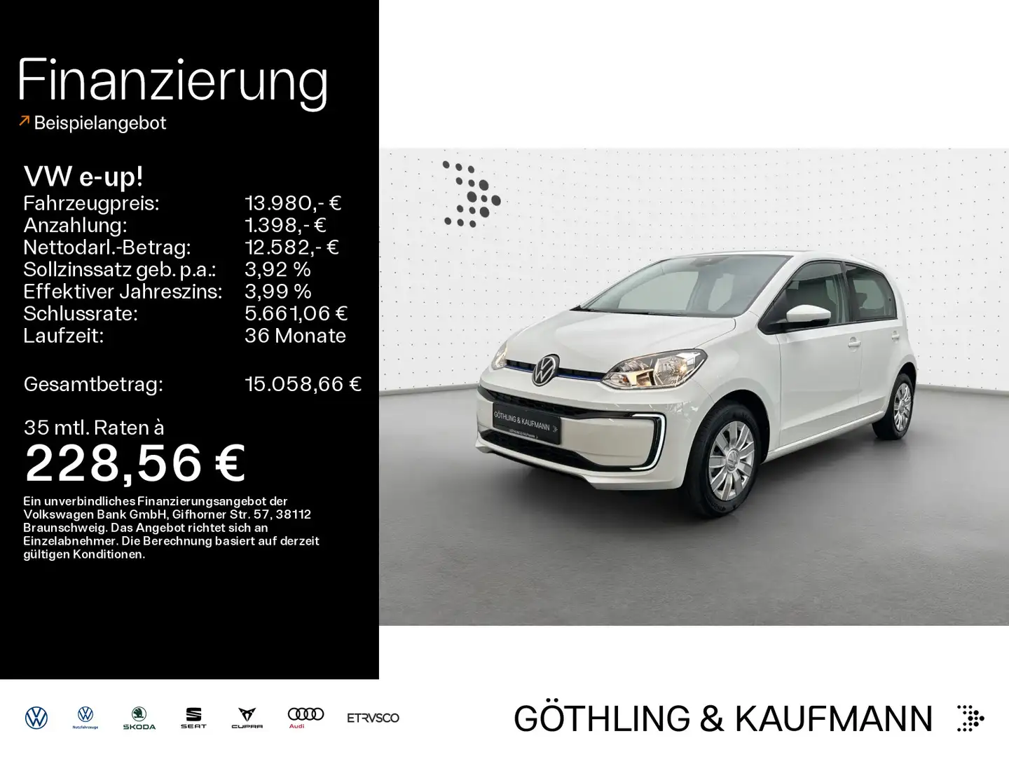 Volkswagen e-up! move up! *DSG*KAM*SHZ*Komfortpaket* Weiß - 1
