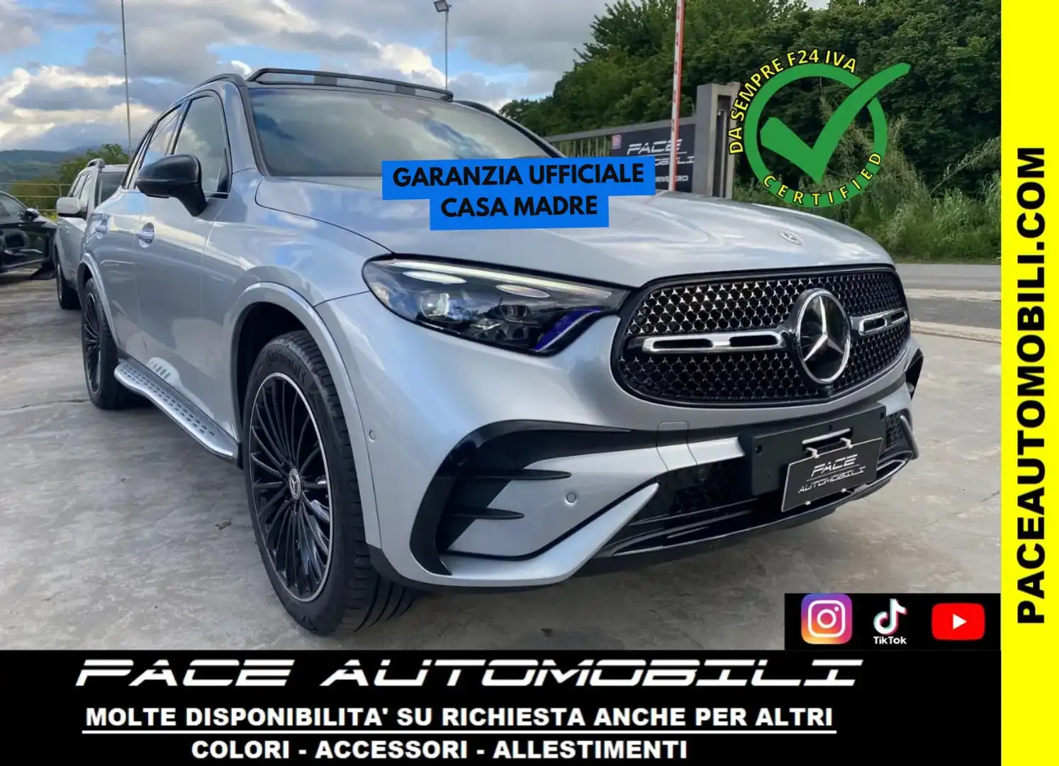 Mercedes-Benz GLC 300 D PREMIUM AMG NIGHT PACK TETTO PELLE 20"KAMERA PDC Argento - 1