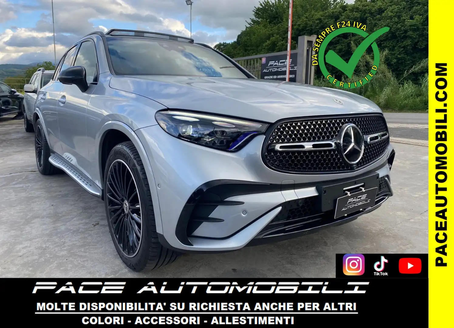 Mercedes-Benz GLC 300 D PREMIUM AMG NIGHT PACK TETTO PELLE 20"KAMERA PDC Argento - 1