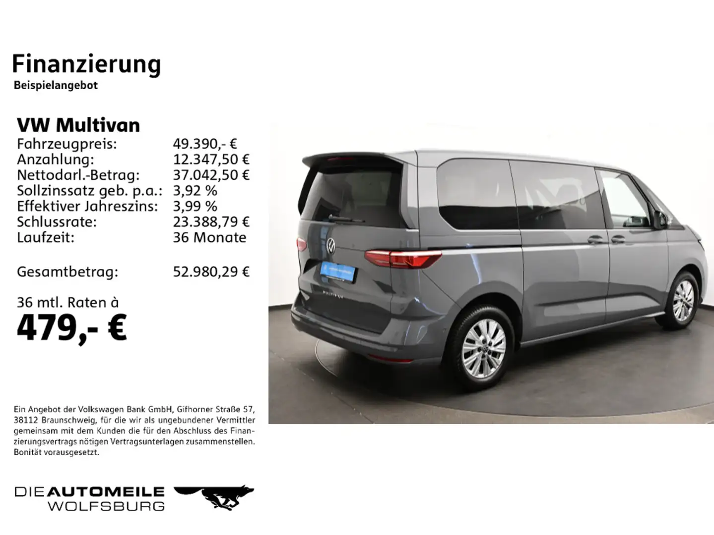 Volkswagen T7 Multivan T7 Multivan KÜ 2.0 TDI DSG LED/GuteNacht/PDC/ACC Grau - 2