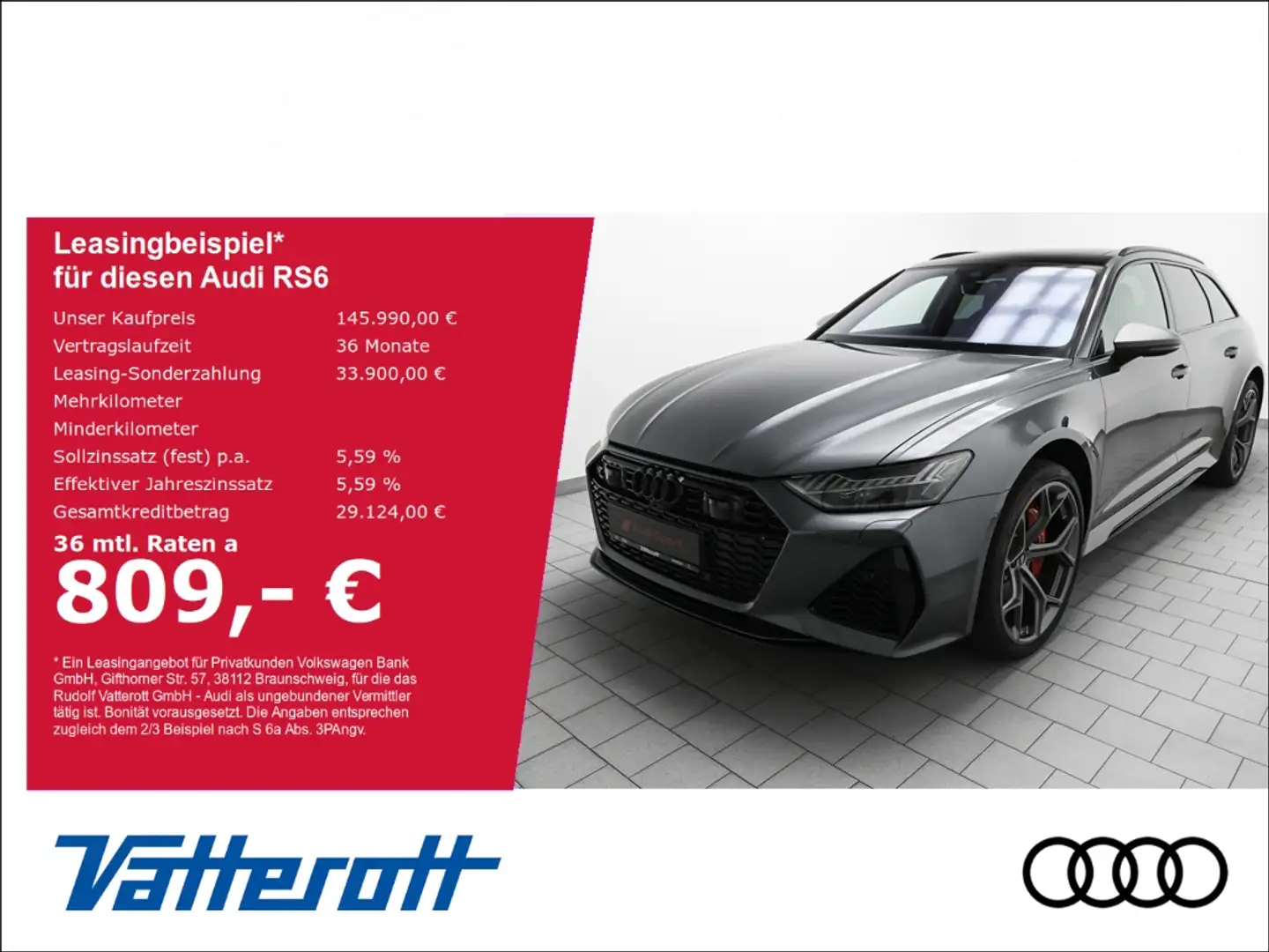 Audi RS6 Avant performance Pano B&O Standhzg. AHK Grau - 1