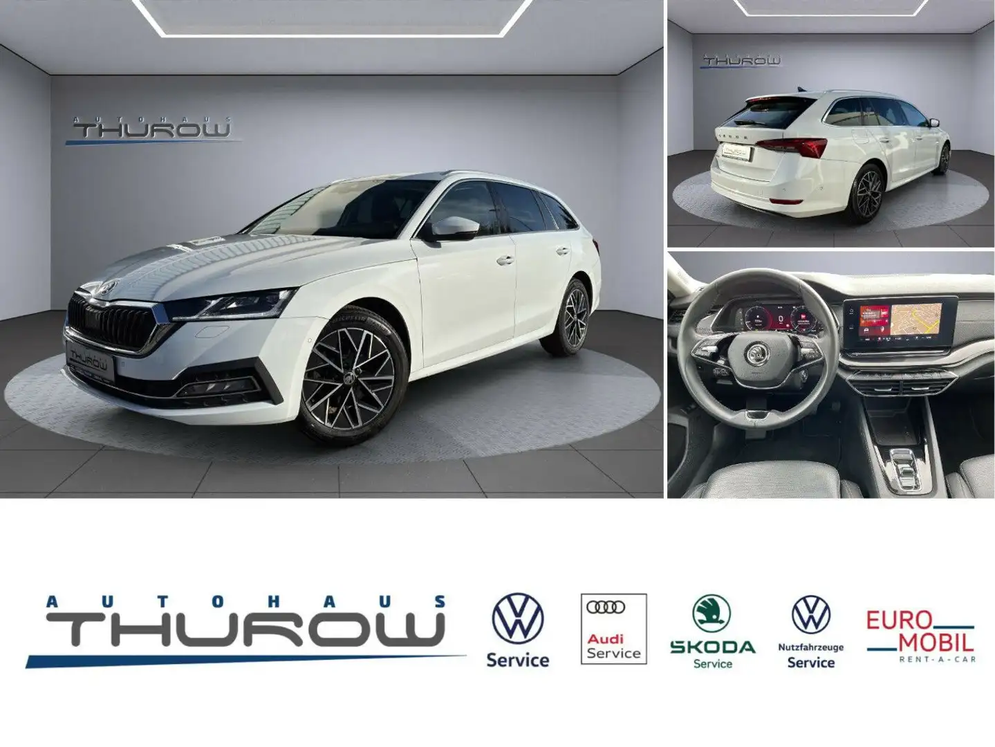 Skoda Octavia Combi 2.0 TDI DSG Style Leder Pano Blanc - 1