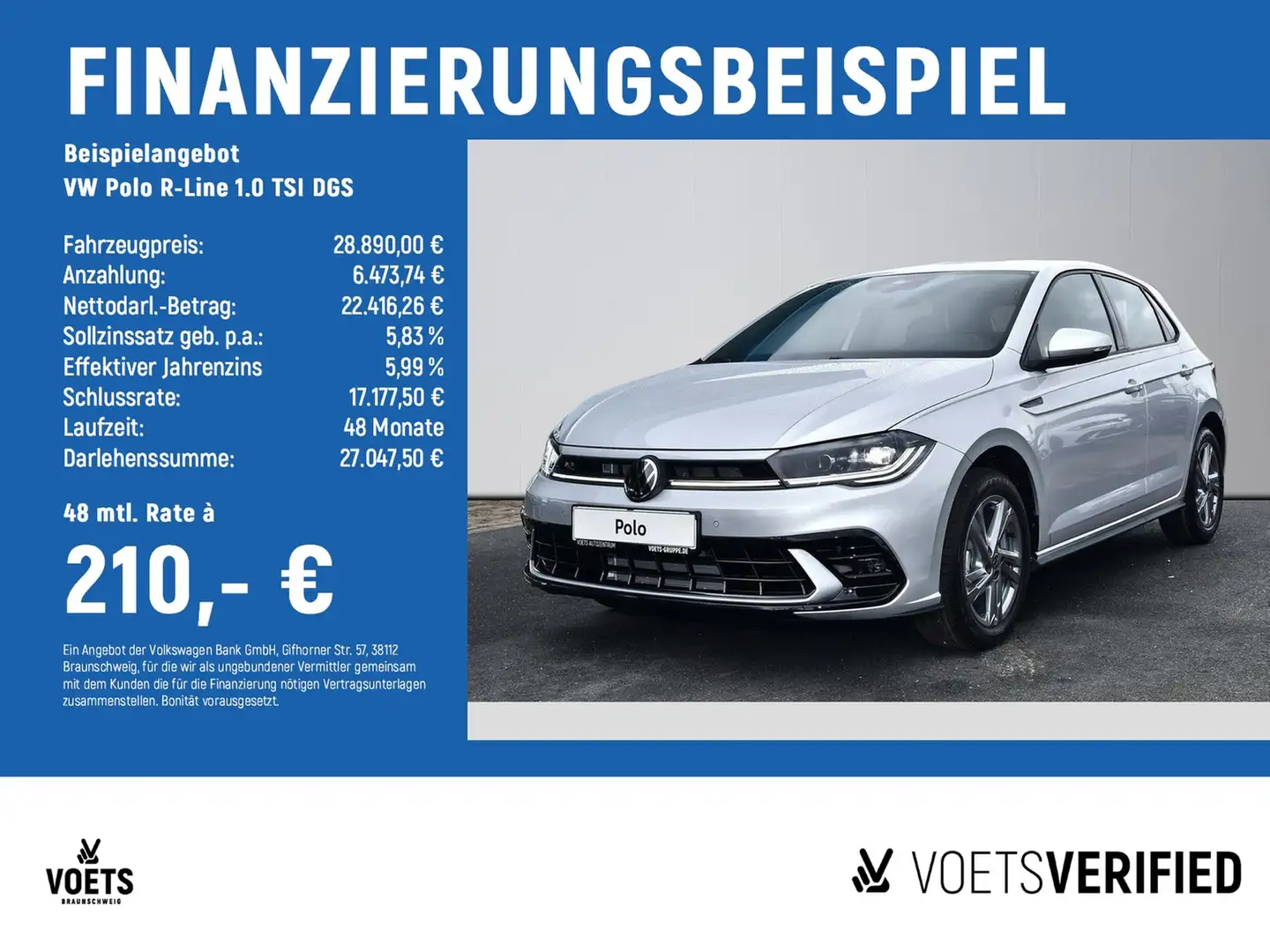 Volkswagen Polo R-Line 1.0 TSI DGS ACC+MATRIX-LED+RearView Silber - 2
