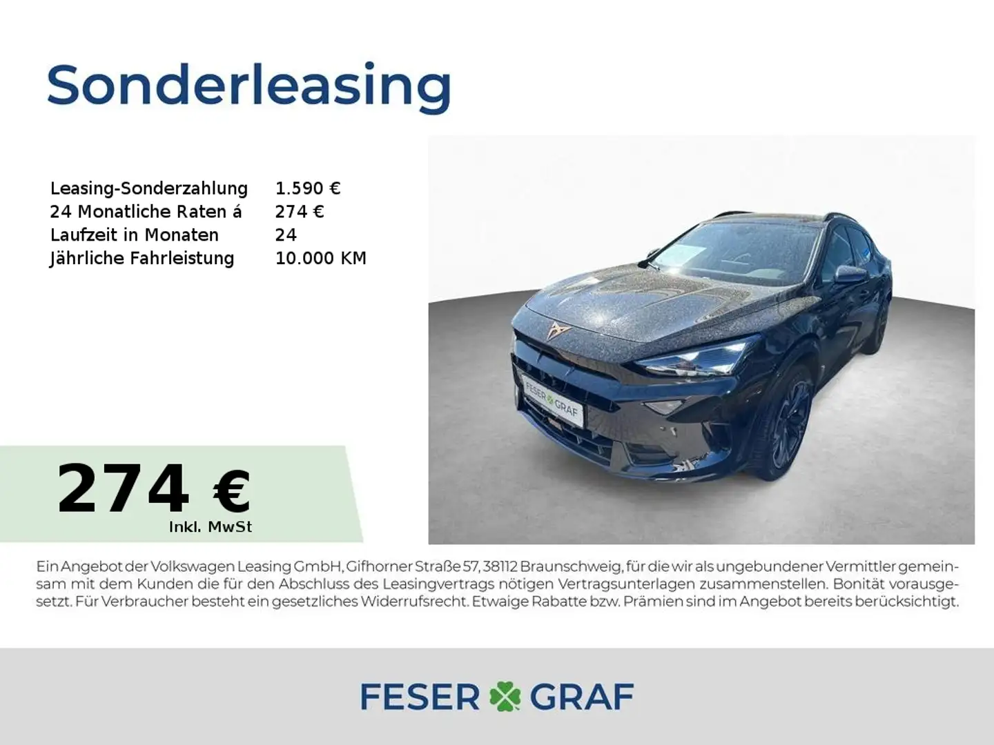 CUPRA Formentor 1.5 eTSI DSG KAMERA el.HECK NAVI SHZ GJR Nero - 1