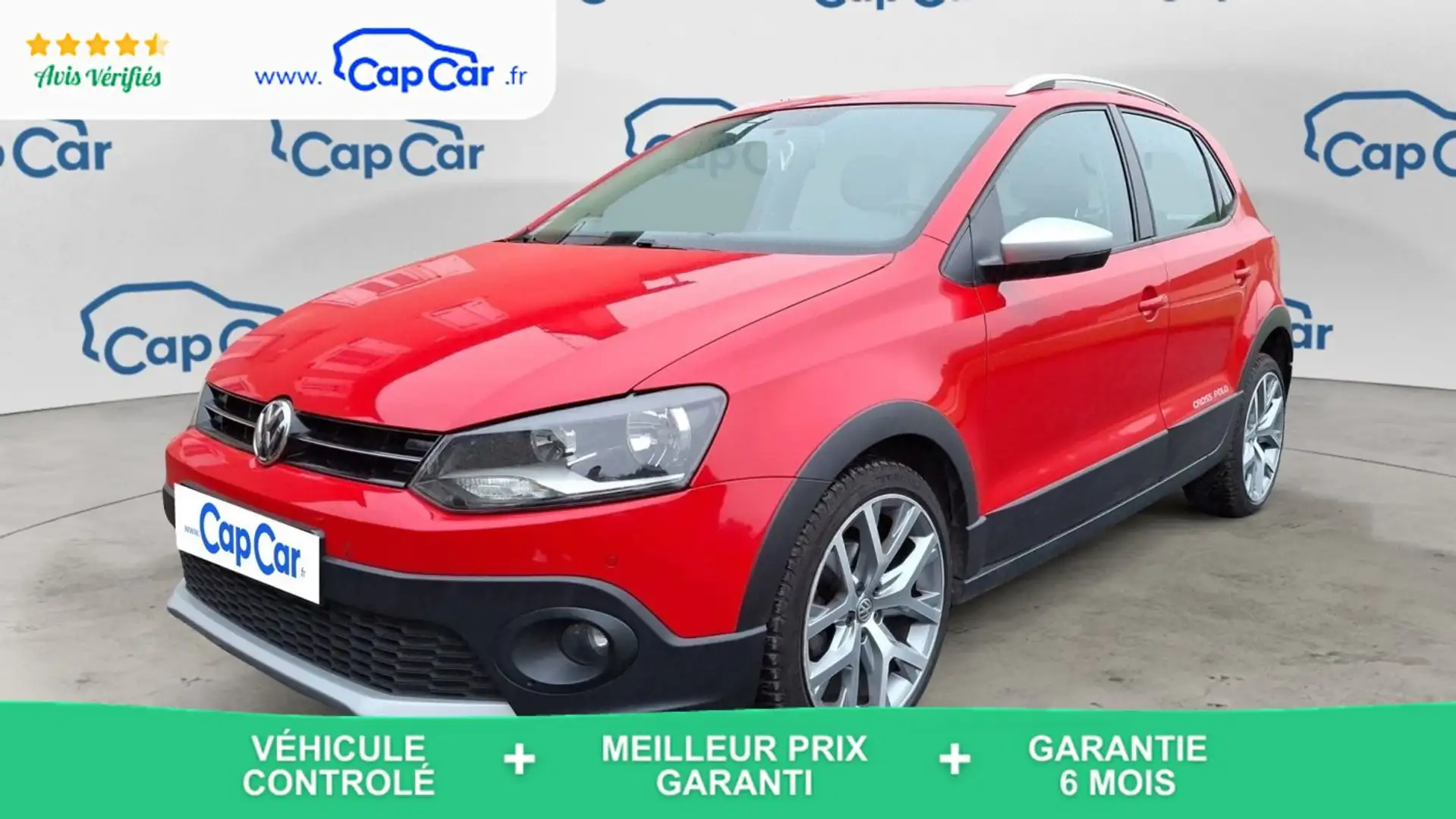 Volkswagen Polo 1.2 TSI 90 DSG7 Confortline Business - Automatique Entretien constructeur Rouge - 1