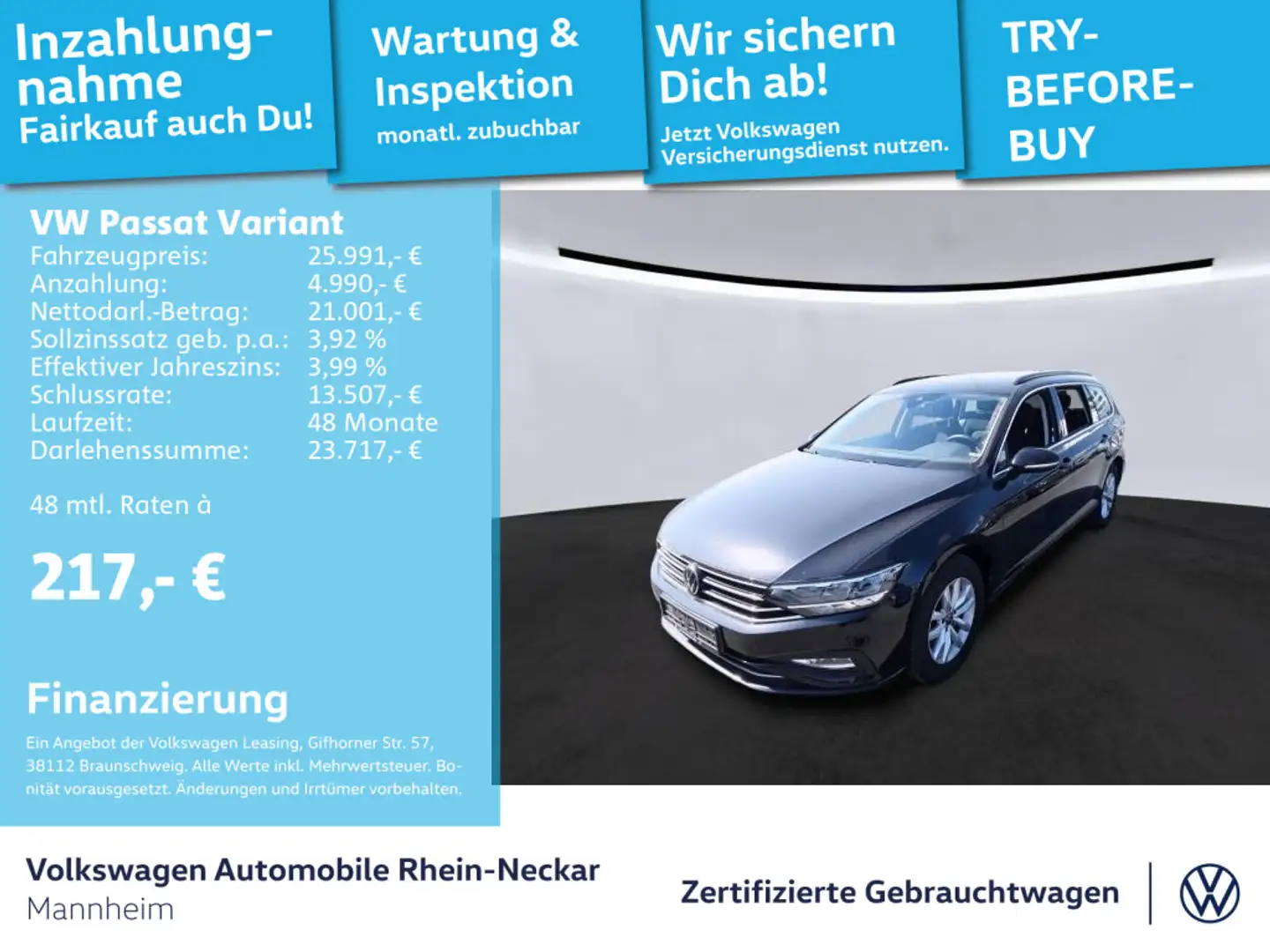 Volkswagen Passat Variant 1.5 TSI Business DSG Navi Kamera Schwarz - 1