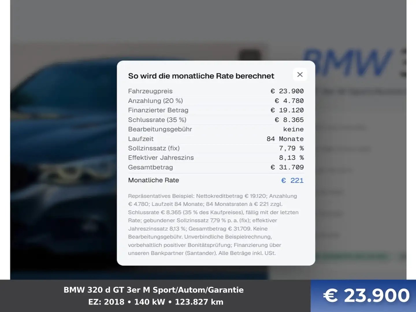 BMW 320 d GT 3er M Sport/Autom/Garantie Grau - 2
