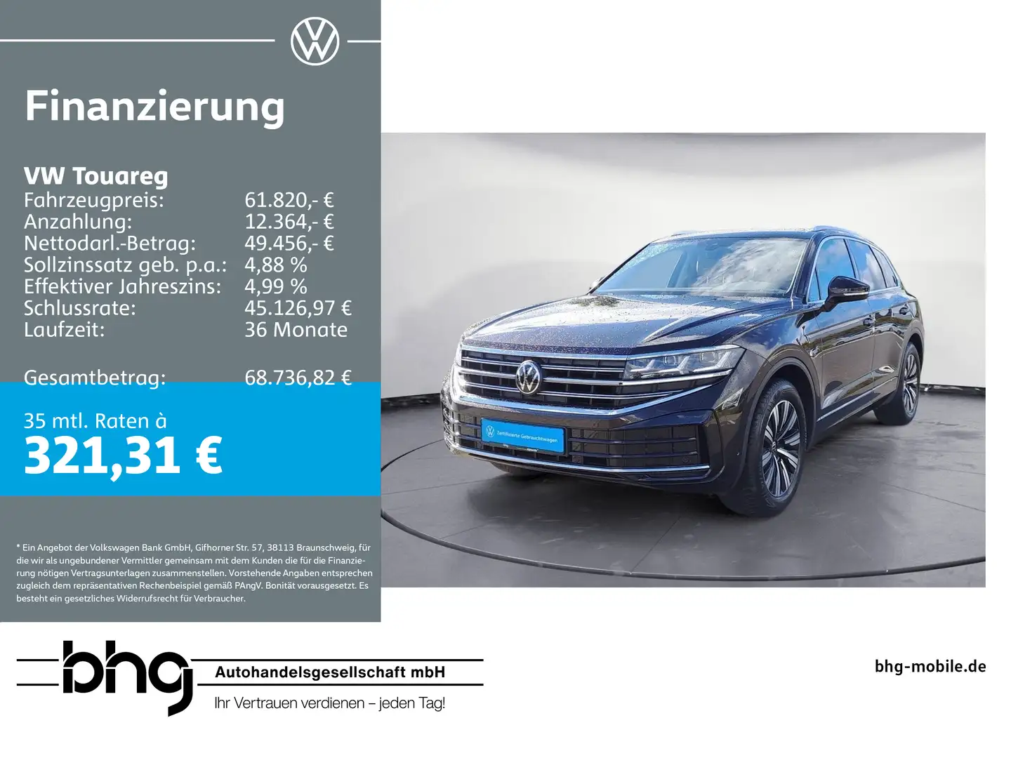 Volkswagen Touareg TDI Elegance ACC Matrix Navi Fahrprofil Braun - 1