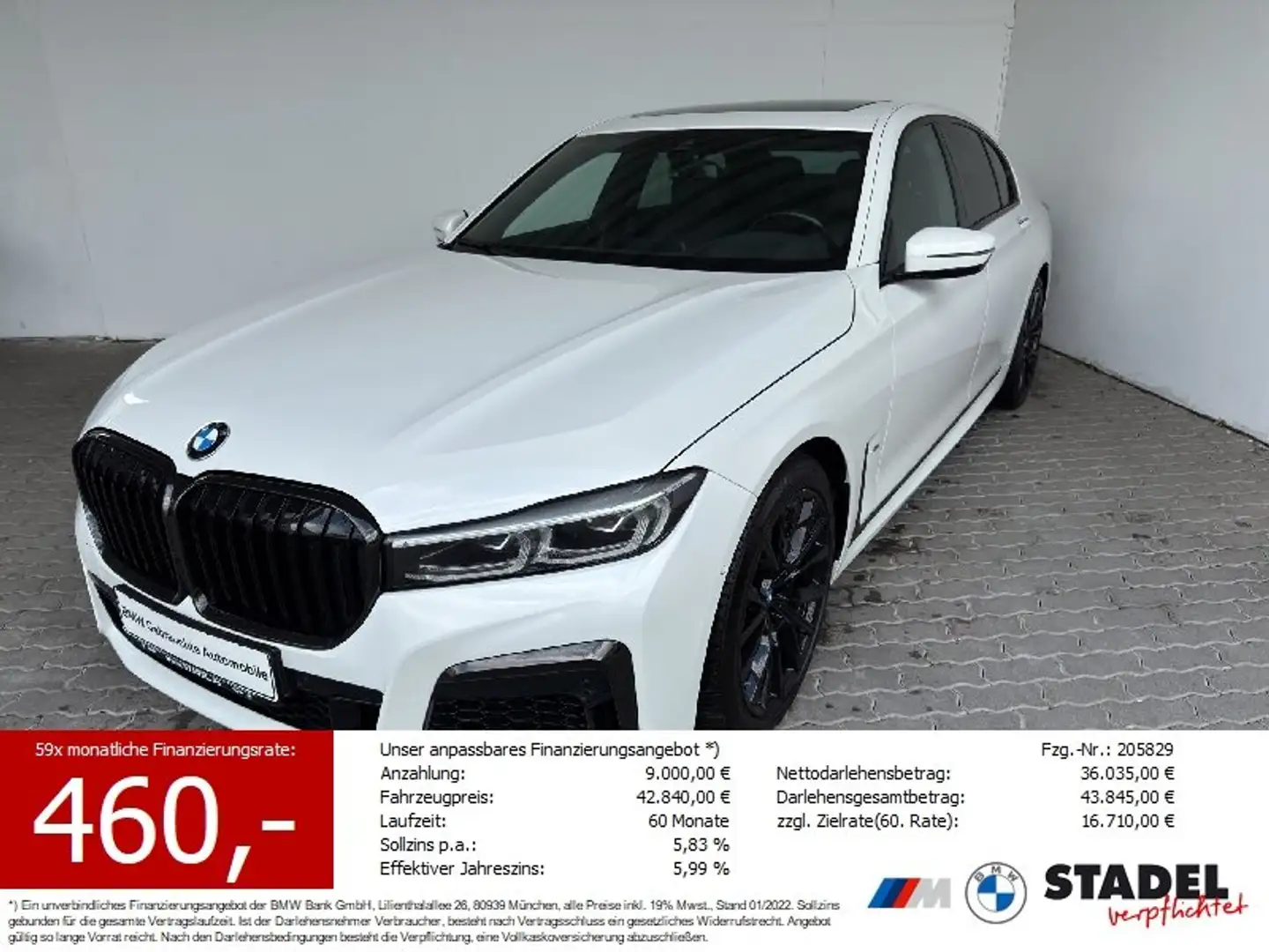 BMW 730 d M Sport Navi.LED.RFK.Gestik.MassageSz.HuD Blanc - 1