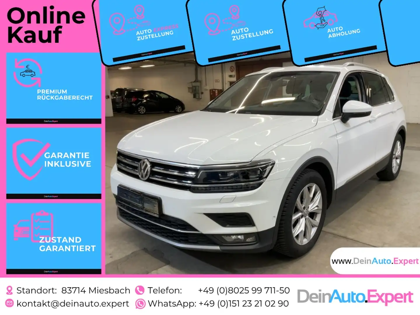 Volkswagen Tiguan 1.5 TSI ACT Highline DSG *LED*PANO*AHK*StdHZG*VOLL Weiß - 1