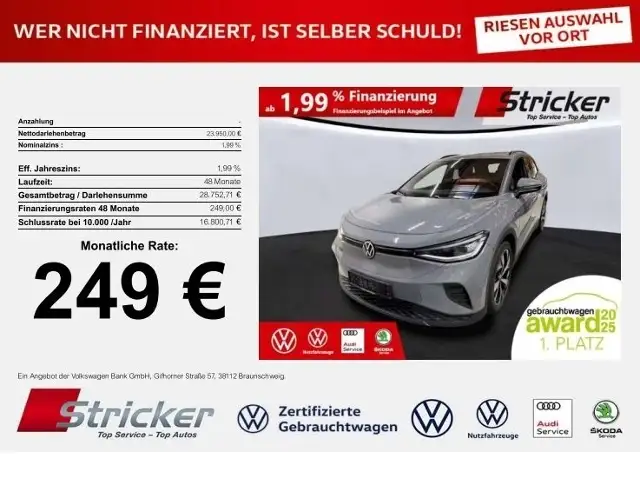 Volkswagen ID.4 Pro Performance 150/77 249,-ohne Anzahlung Navi A