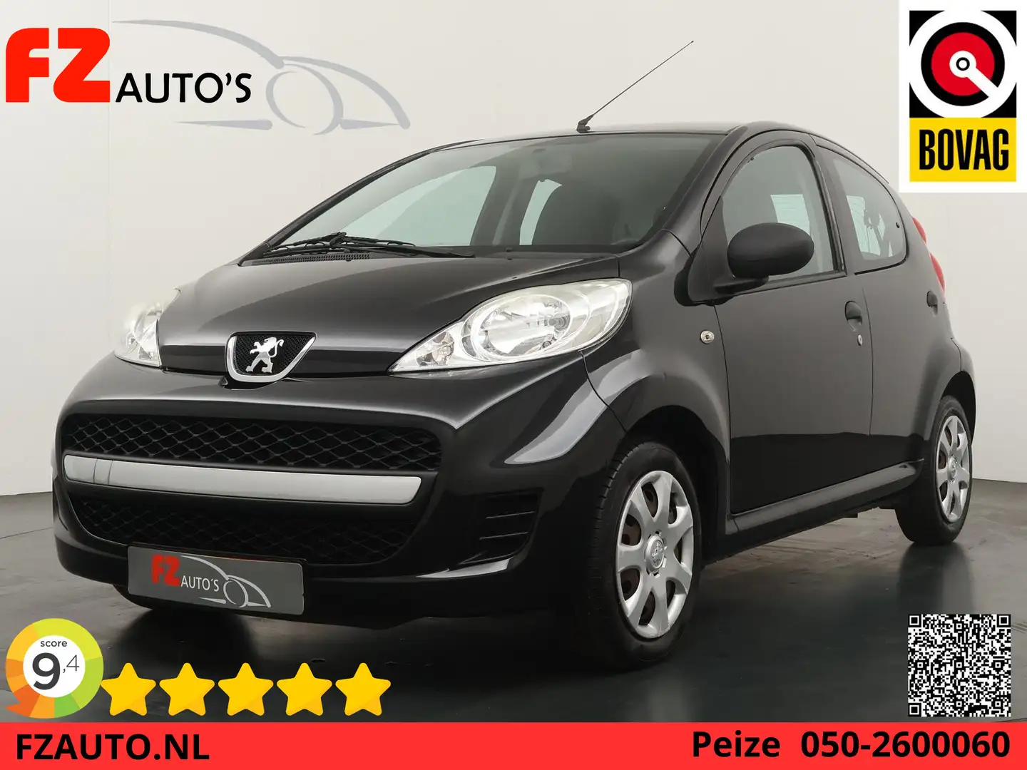 Peugeot 107 1.0-12V XR - Stuurberkrachtiging - Zuinig in verbr Zwart - 1