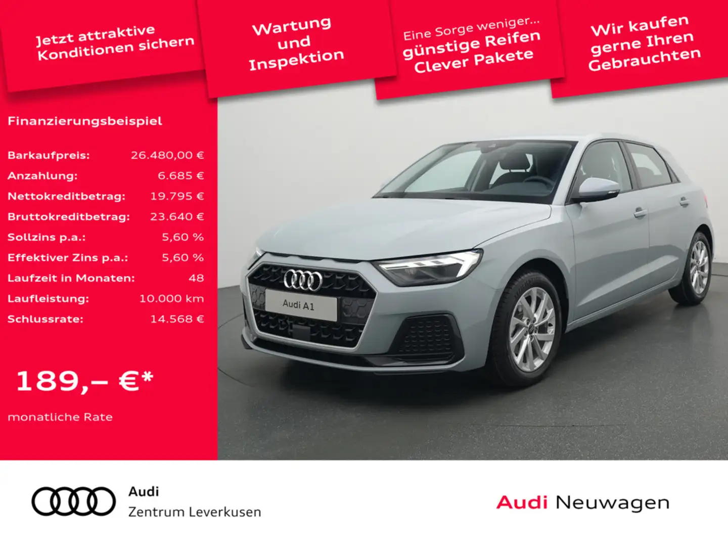Audi A1 Sportback 30 TFSI advanced LED SHZ PDC KLI Grau - 1