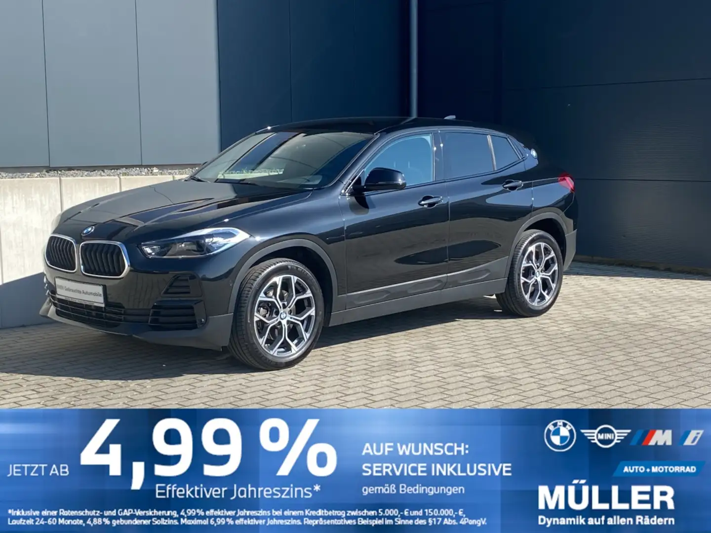 BMW X2 sDrive18i LED+/NAVI/CAM/S-SITZ/DAB/K-ZUG/SH LED+/N Schwarz - 1