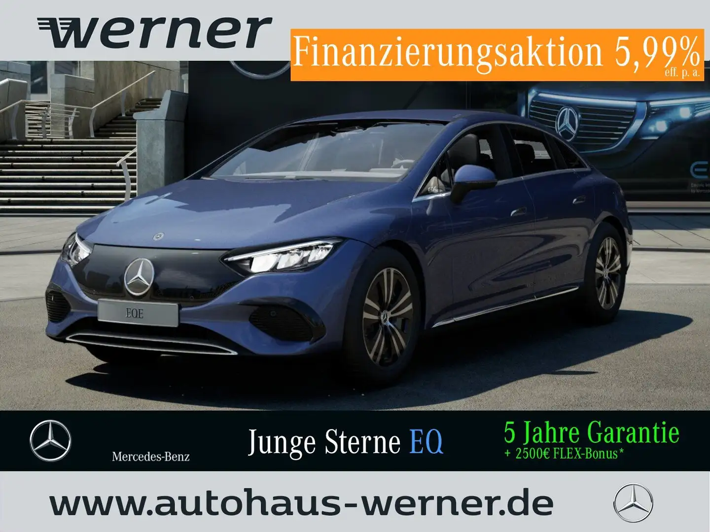 Mercedes-Benz EQE 300 EL-ART-ADV+ 22KW MEMORY DISTRONIC WINTER Albastru - 1