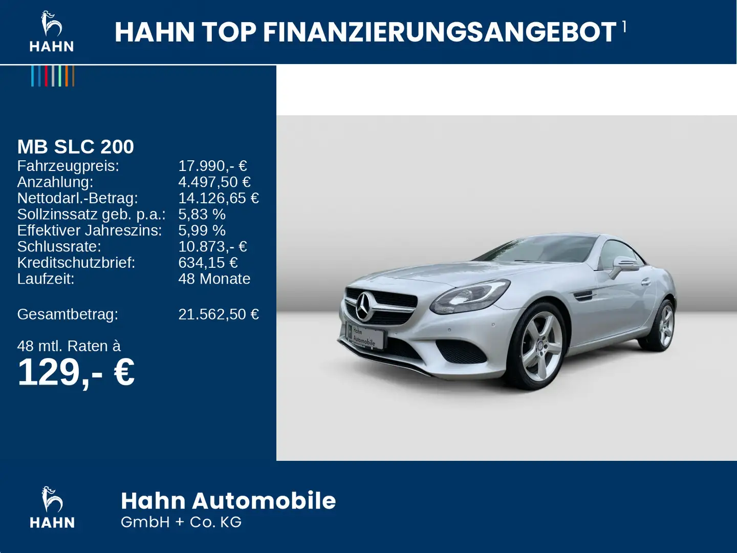 Mercedes-Benz SLC 200 Sitzheizung Airscarf PTS Totwinkel Navi Silber - 2