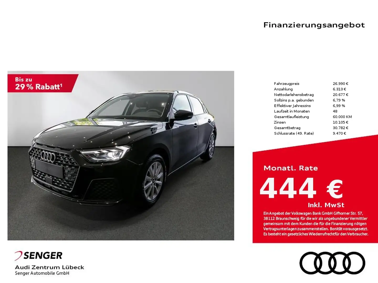 Audi A1 Sportback 30 TFSI S tronic Digitales Cockpit Noir - 1