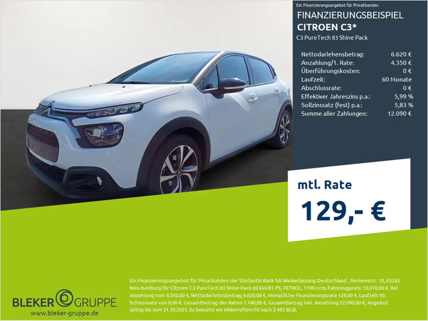 Citroen C3 C3 PureTech 83 Shine Pack Weiß - 1