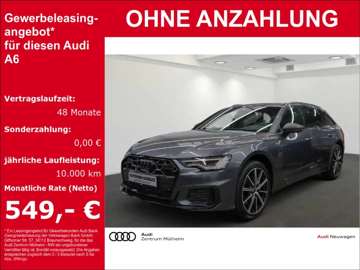 Audi A6 Avant 40 TDI S linePanodach Navi Leder digitales C Grau - 1